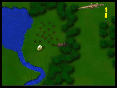 The egg theif has stolen the dinosaur's eggs and teh dinosaur has to risk teh Tyrannosaurs to find them and get them bac again